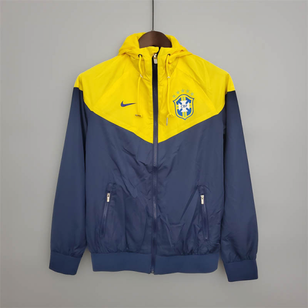2022 Windbreaker Brazil Blue and Yellow Sport Unifom jersey Sport Unifom