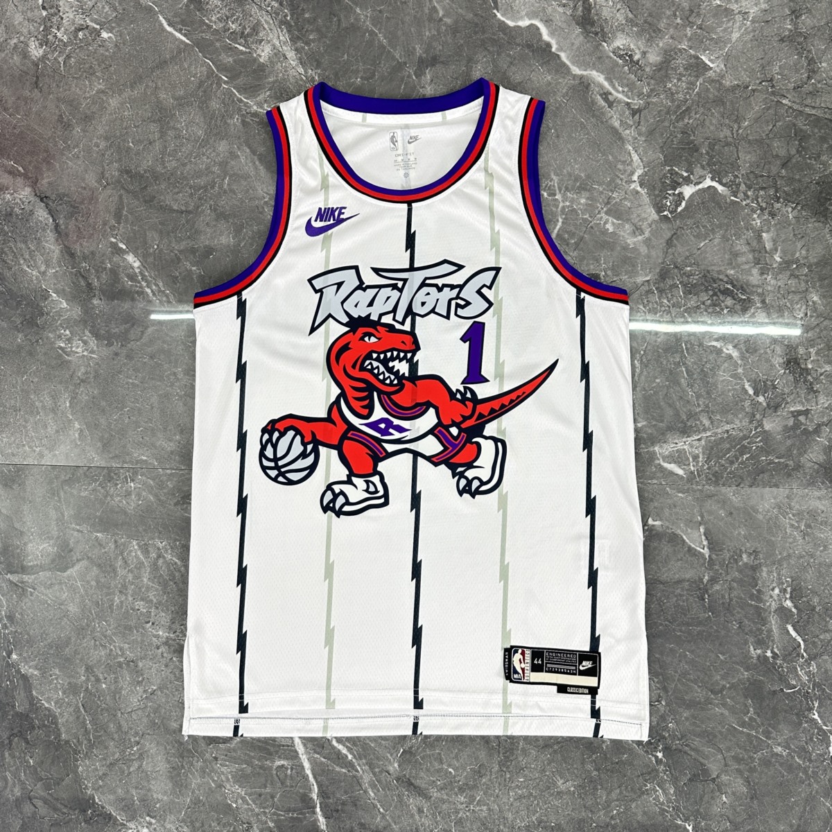 NBA Toronto Raptors Round Neck White McGRADY#1 jersey S-XXL