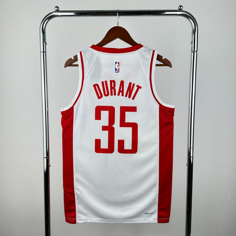NBA Houston Rockets V-Neck White Jersey DURANT#35 S-XXL