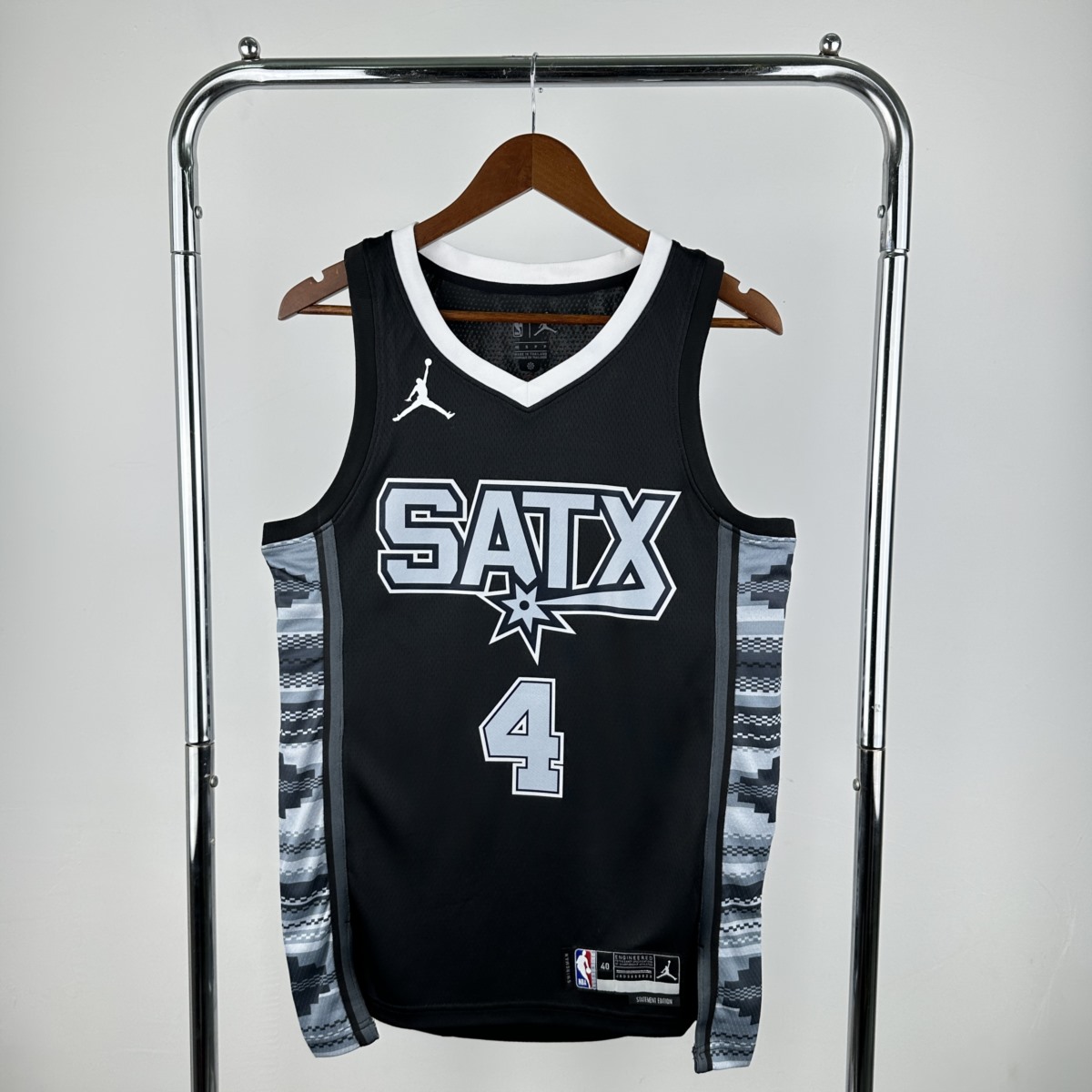 NBA San Antonio Spurs V-Neck Black jersey FOX#4 S-XXL