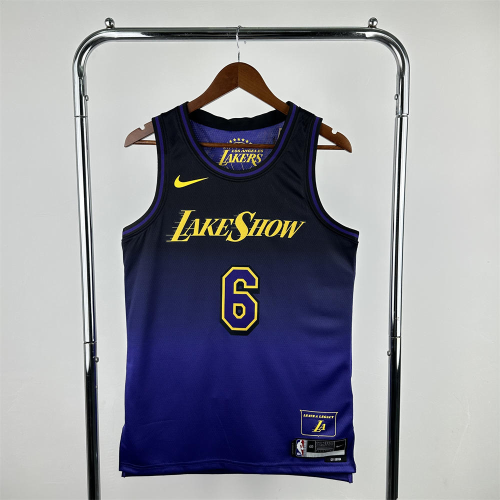 NBA Los Angeles Lakers 24/25 City Edition Purple Jersey JAMES#6 S-XXL