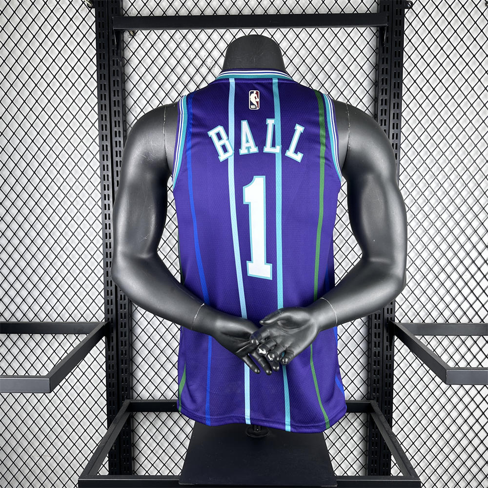NBA Charlotte Hornets BALL#1 2019/20 Jordan Brand Purple Statement Edition Swingman Jersey S-XXL