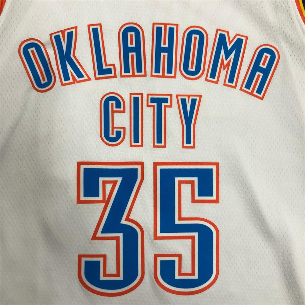 NBA Oklahoma City Thunder V-Neck White Jersey DURANT#35 S-XXL