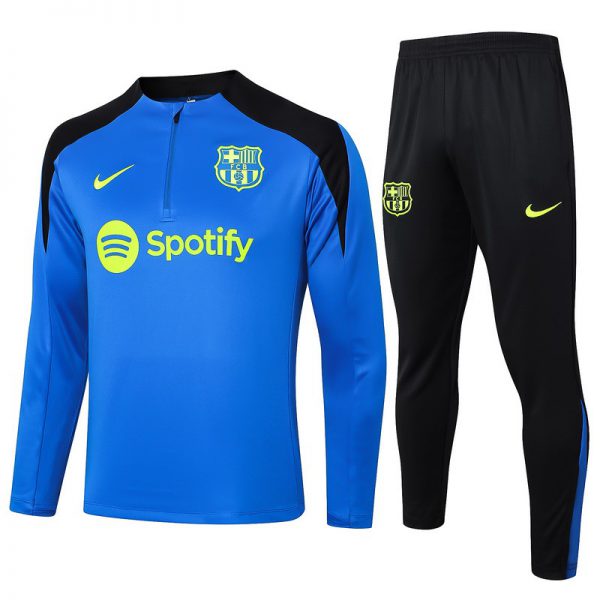 24/25 Barcelona Blue Long-sleeved half-pull training kit Football team kit