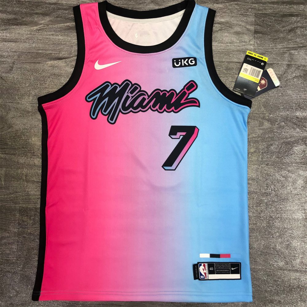 NBA Miami Hearts round neck Gradient Jersey DRAGIC#7 S-XXL