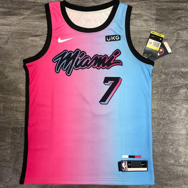 NBA Miami Hearts round neck Gradient Jersey DRAGIC#7 S-XXL