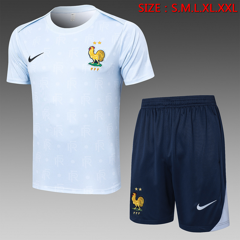 24/25 France light blue Training Set Shirt and Shorts