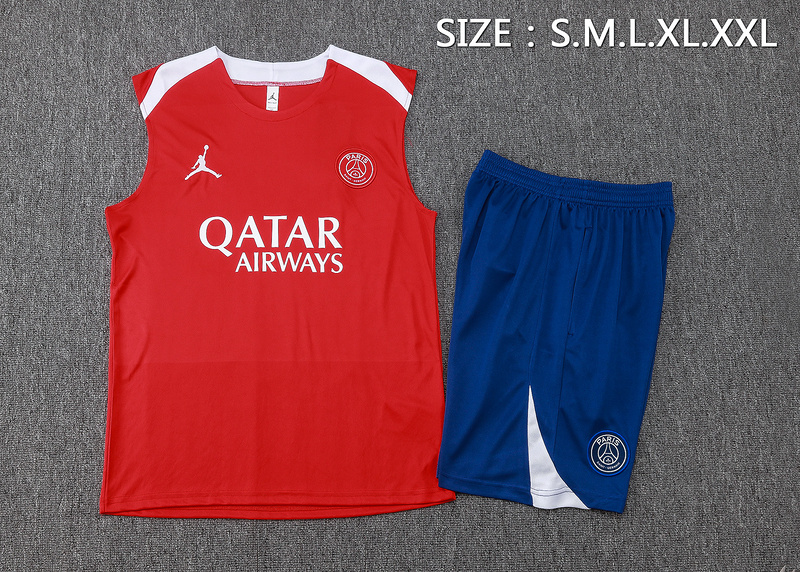 24/25 Paris Red Training Set Shirt and Shorts