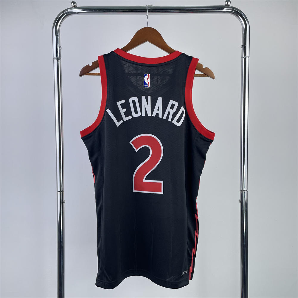 NBA Toronto Raptors V-Neck Black jersey LEONARD#2 S-XXL