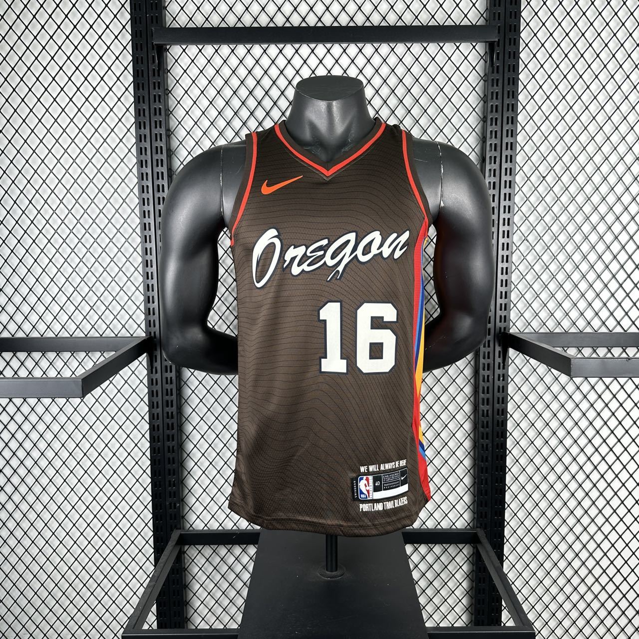 NBA Portland Trail Blazers 2021 V-Neck City Edition Black Jersey YANG#16 S-XXL