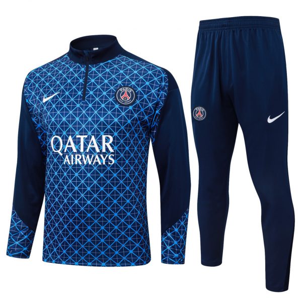202526 Paris royal blue Long-sleeved half-pull training kit Football team kit
