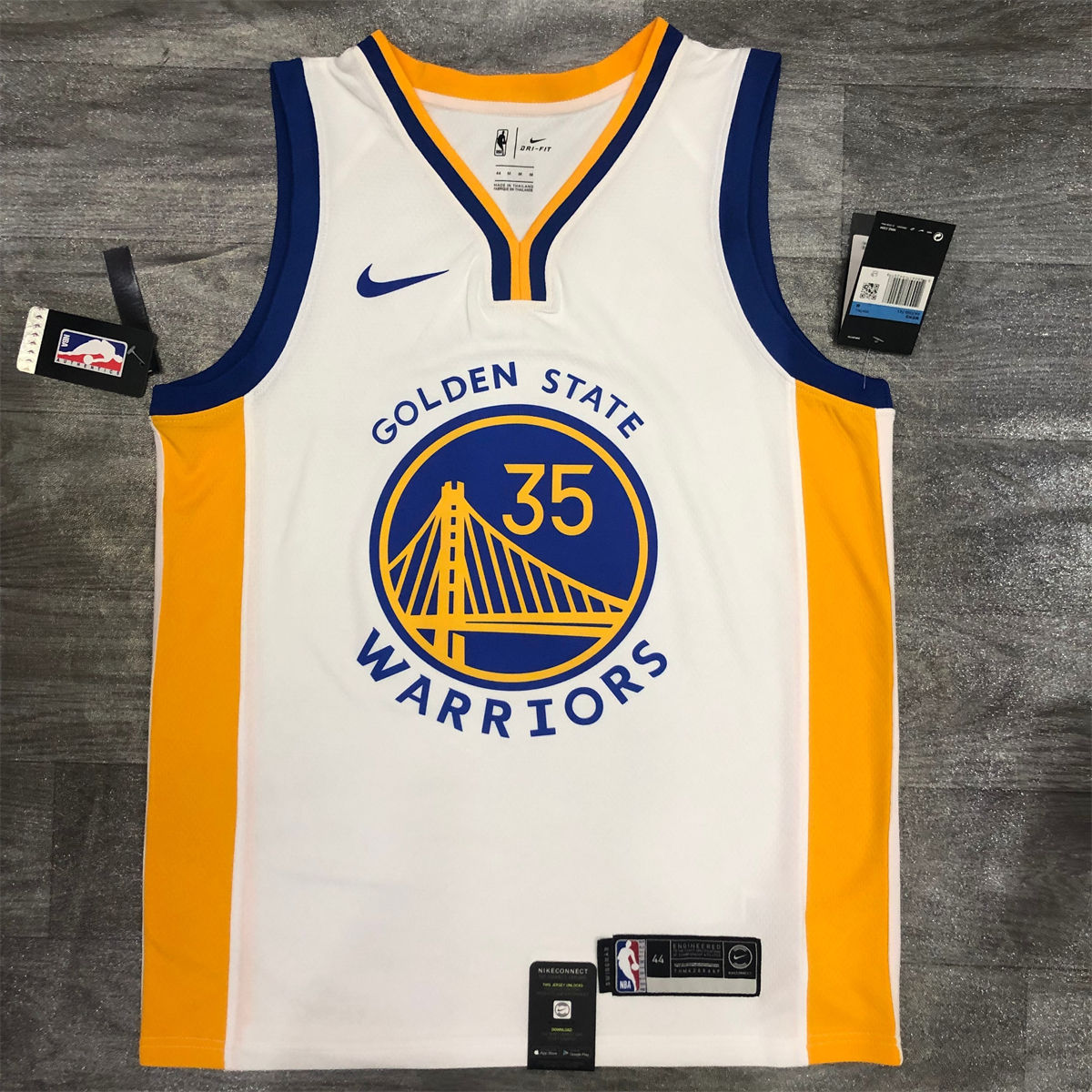 NBA Golden State Warriors V neck White Jersey DURANT#35 S-XXL