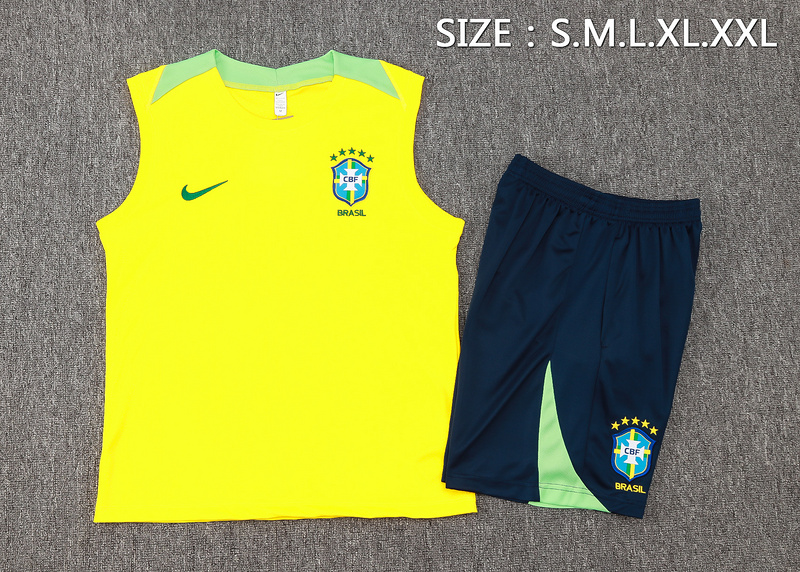 24/25 Brazil Yellow Training Set Shirt and Shorts