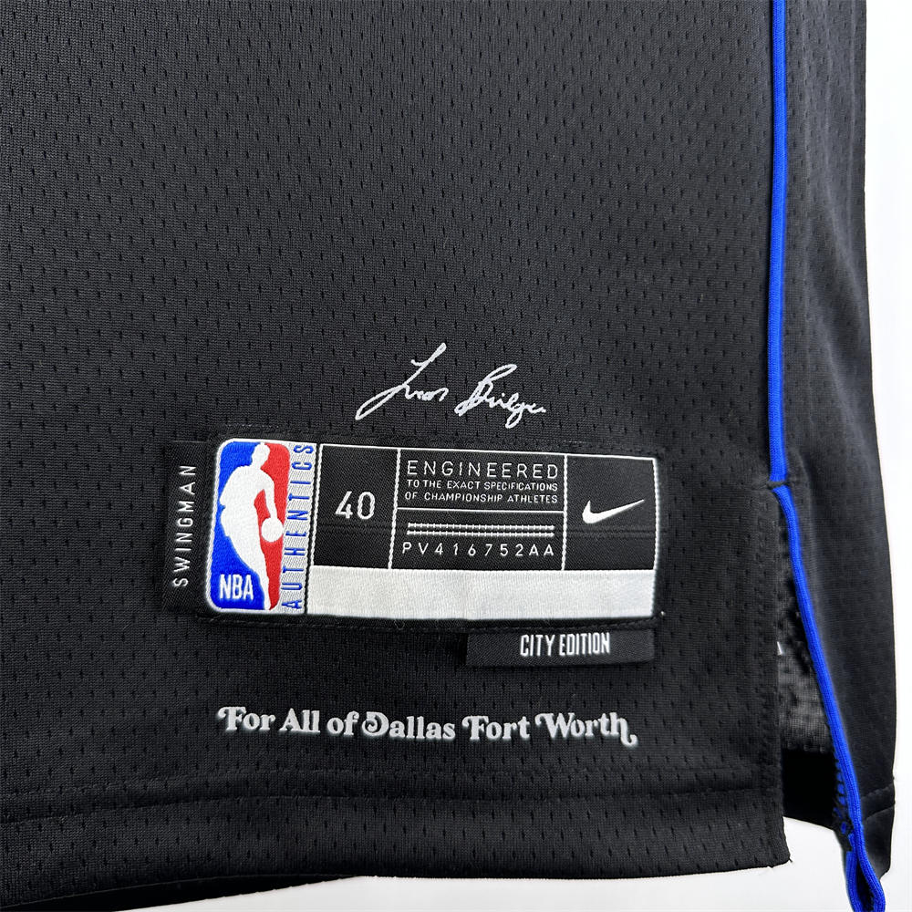 NBA Dallas Mavericks 2024 V-Neck Black Jersey DONCIC#77 S-XXL