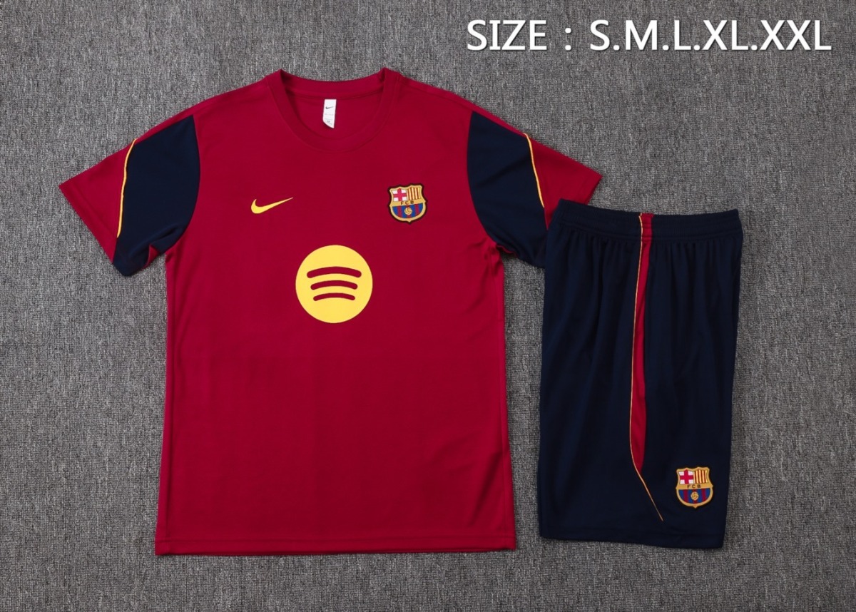 2026 Barcelona Maroon Training Set Shirt and Shorts