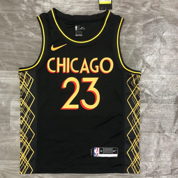 NBA Chicago Bulls Round neck Black Jersey JORDAN#23 S-XXL