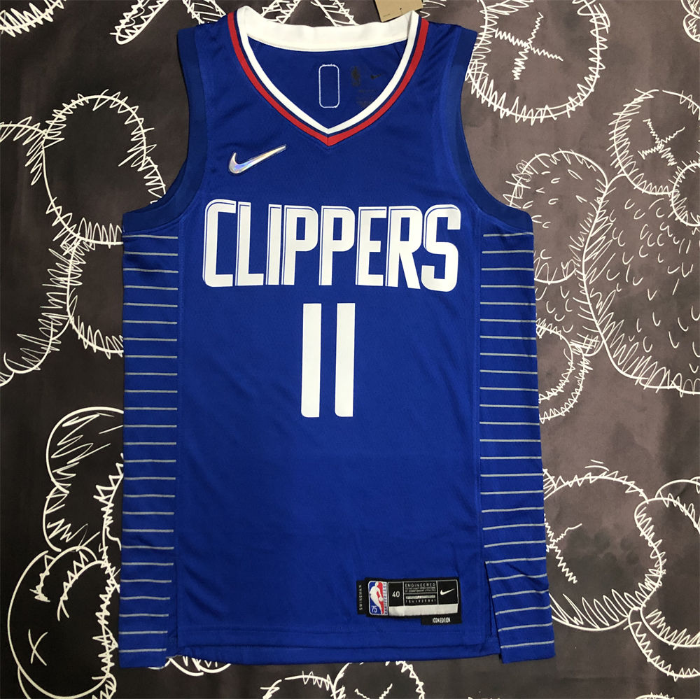 NBA Los Angeles Clippers V-Neck Blue 75th Anniversary Jersey WALL#11 S-XXL