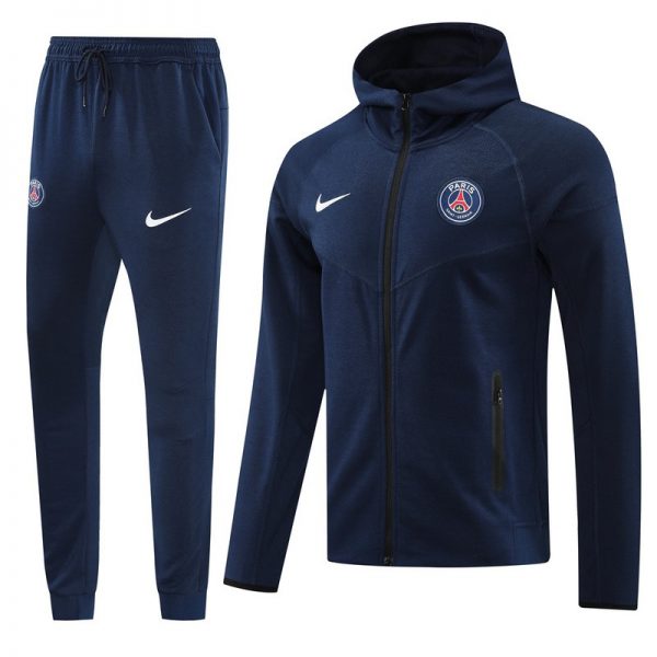 2024 PSG Royal Blue Hoodie Jacket Kit Set Football Team Shirt Sports Fashion
