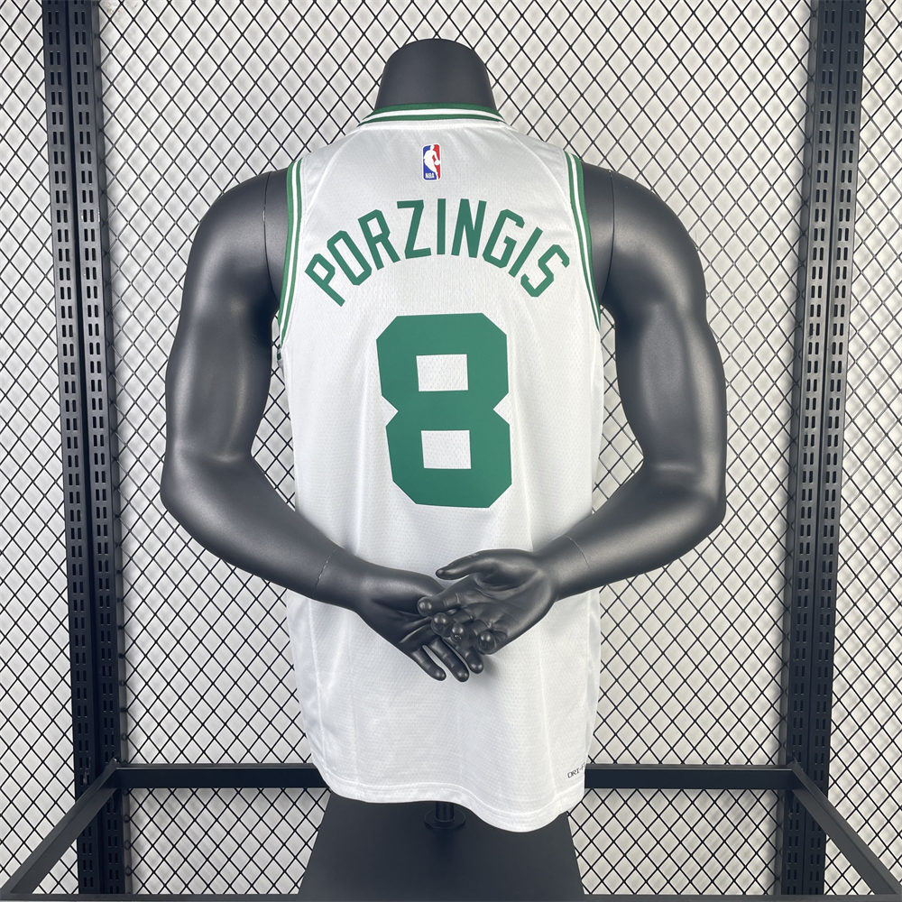 NBA Boston Celtics Round Neck White Jersey PORZINGIS#8 S-XXL