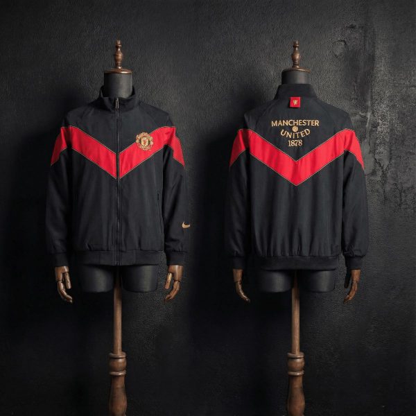 2006/07 Vintage Style Manchester United Black Windbreaker Sport Unifom jersey