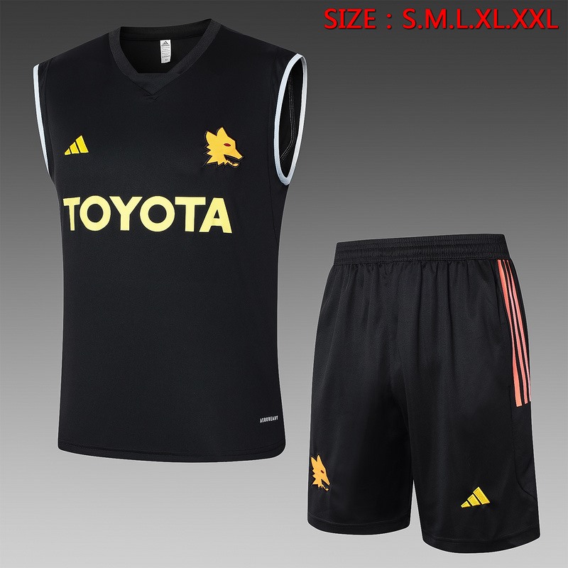 24/25 Roma Black Training Set Shirt and Shorts