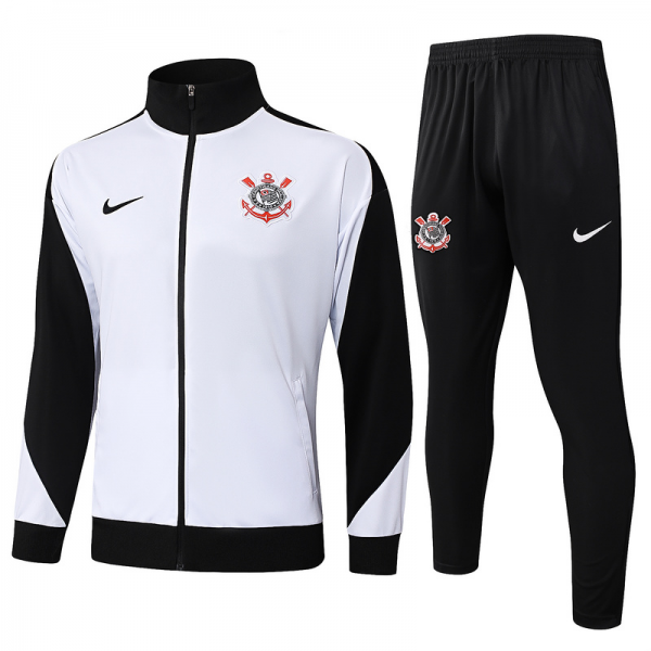 2025/26 Corinthians White Jacket Training Suit Set Football Team Shirt Sports Fashion