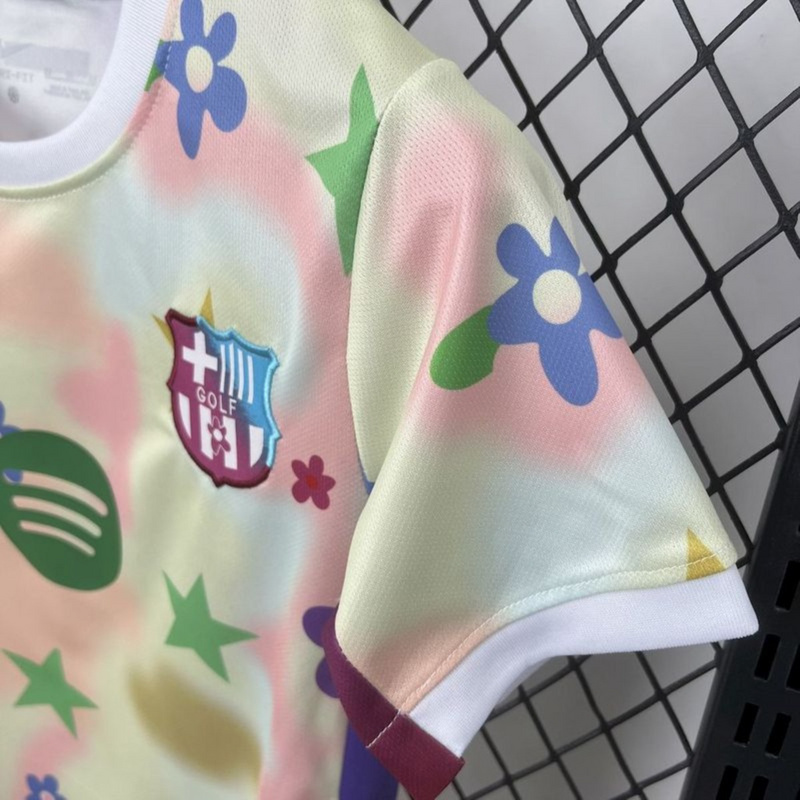 2025/26 Barcelona Flower Special Edition jersey kids Kits size: 16-28