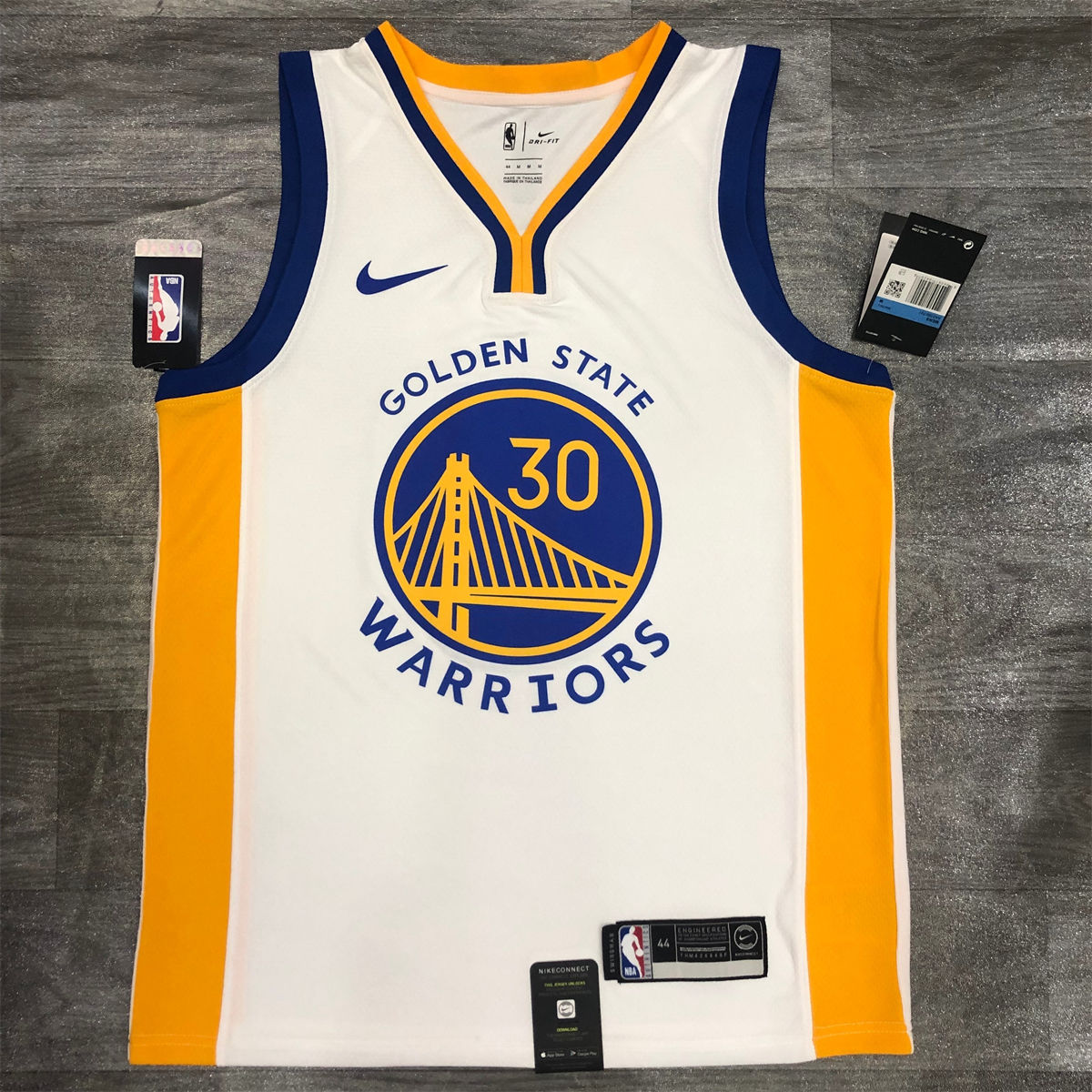 NBA Golden State Warriors V neck White Jersey CURRY#30 S-XXL