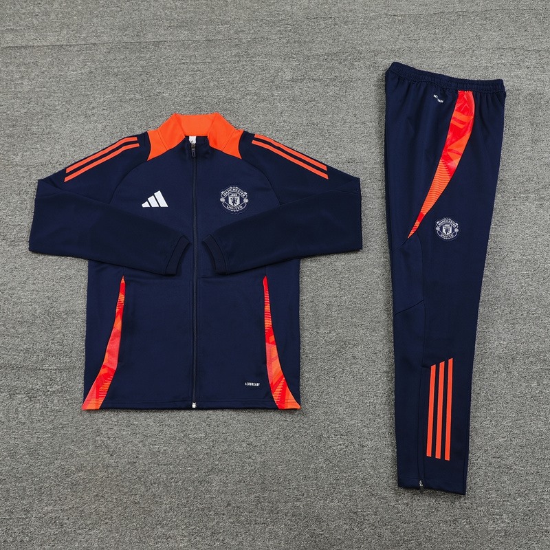 2024 Manchester United Royal Blue Jacket Training Suit Set Football Team Shirt Sports Fashion