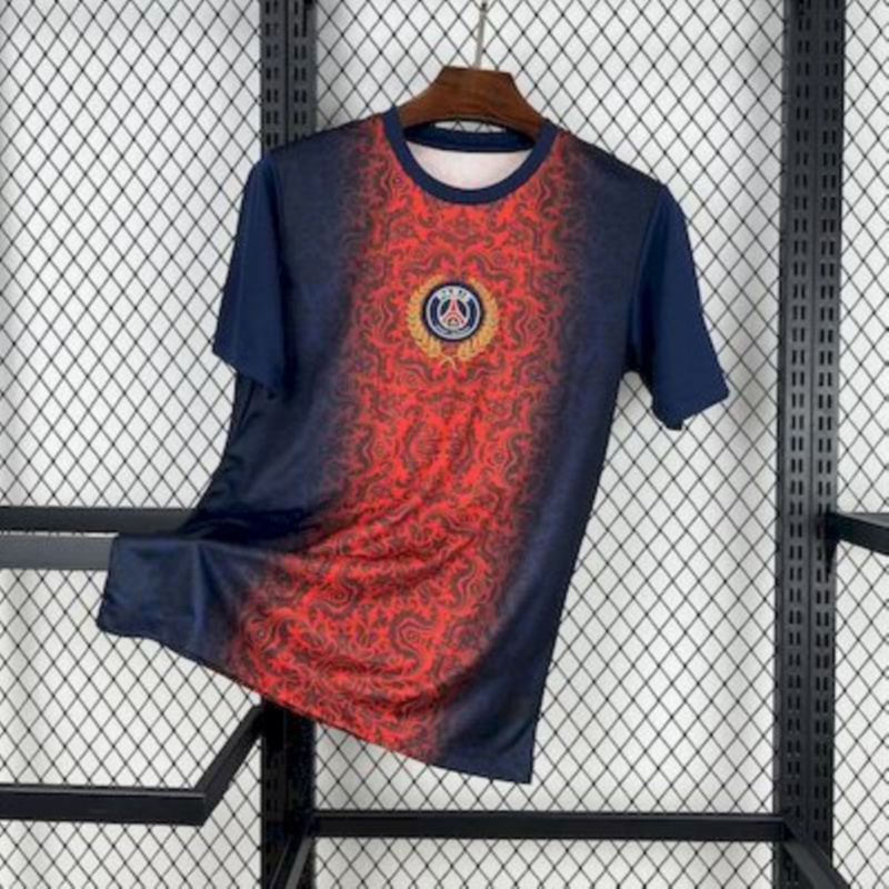 2025/26 PSG (CAMPEONES DE EUROPA) Blue and Red jersey Fan version