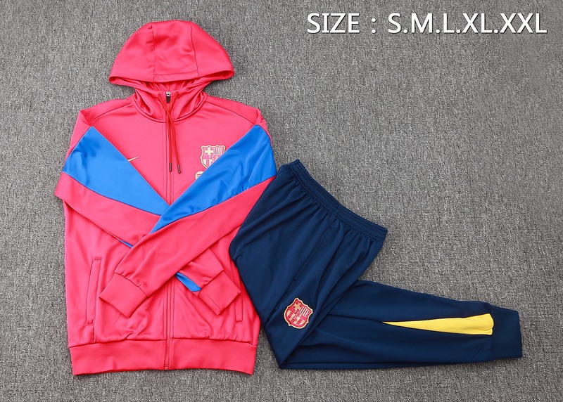 2024 Barcelona Red Hoodie Jacket Kit Set Football Team Shirt Sports Fashion