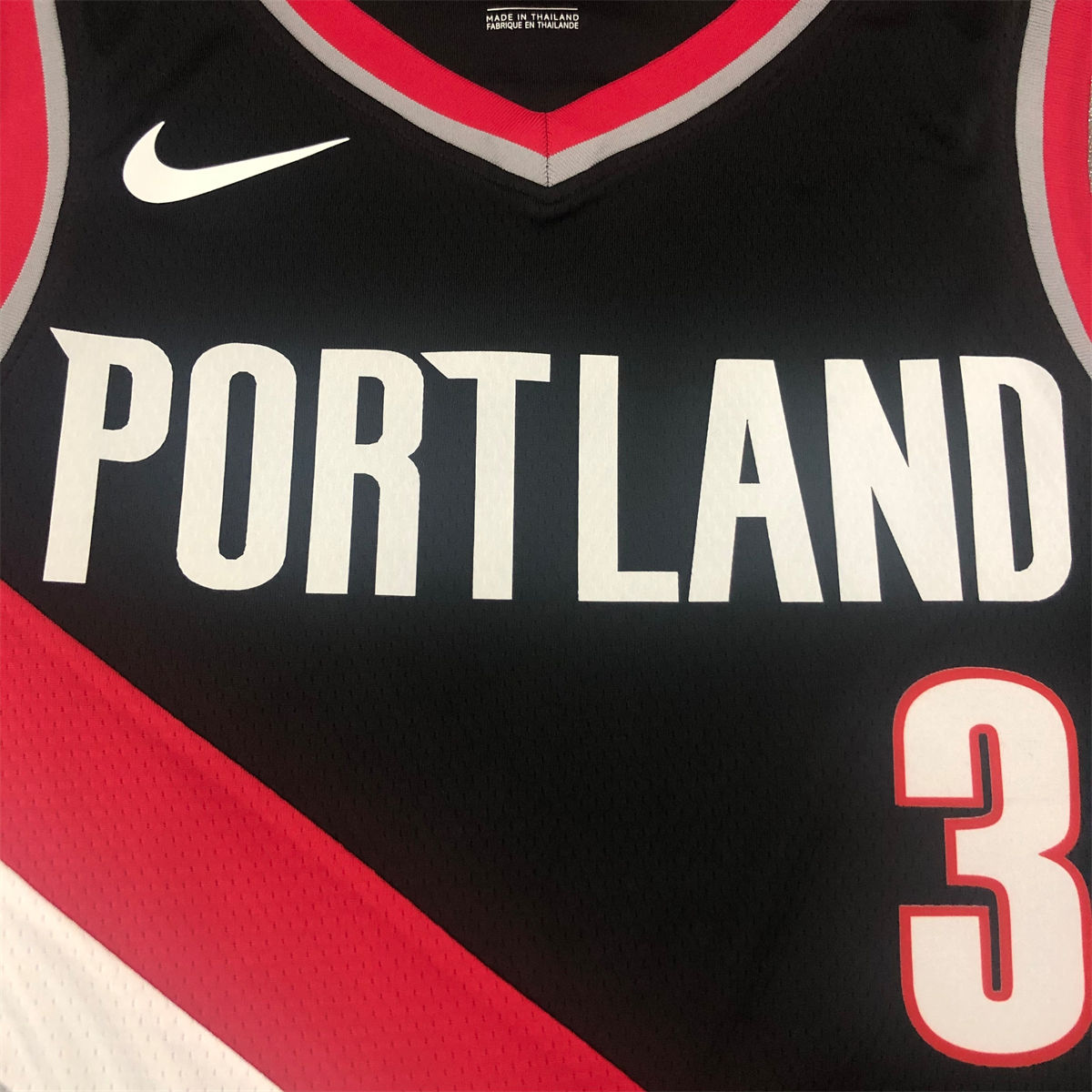 NBA Portland Trail Blazers V-Neck Black Jersey McCOLLUM#3 S-XXL