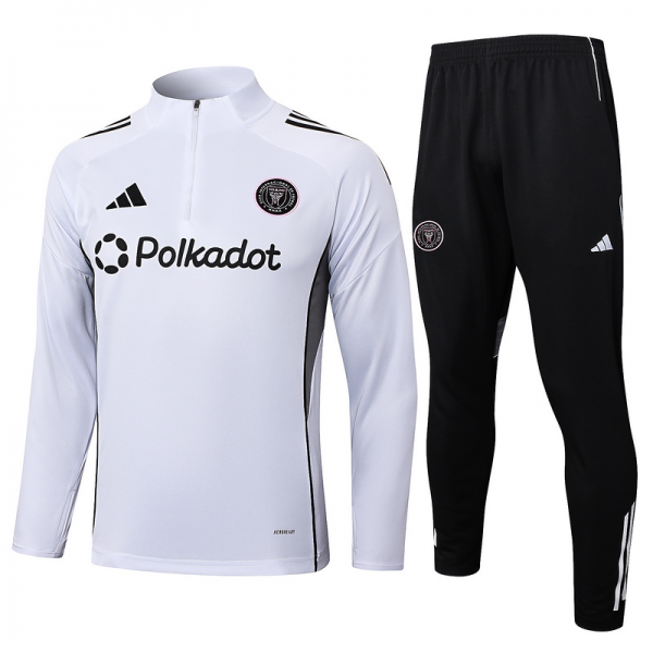 202526 Miami White Long-sleeved half-pull training kit Football team kit
