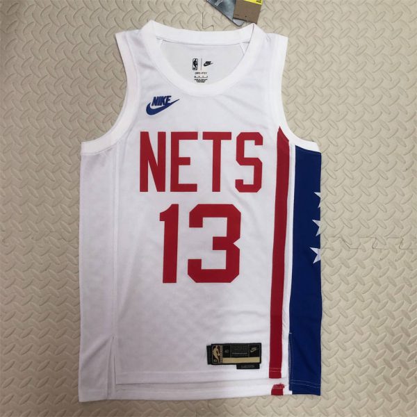 NBA Brooklyn Nets Round Neck White Jersey HARDEN#13 S-XXL