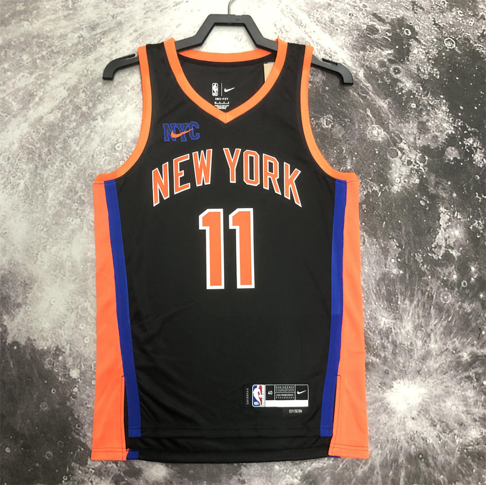 NBA New York Knicks V-Neck City Edition Black jersey BRUNSON#11 S-XXL