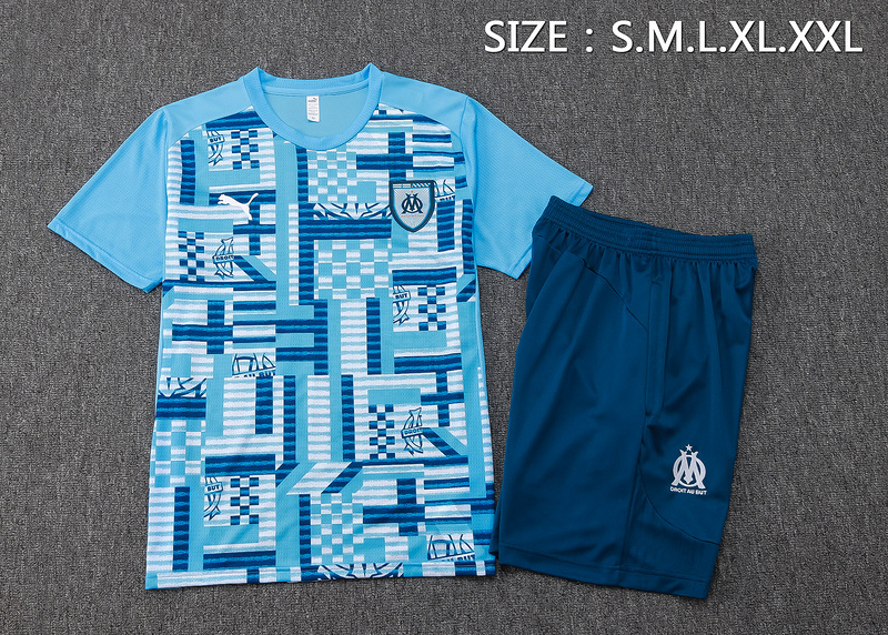 24/25 Marseilles Light blue Training Set Shirt and Shorts