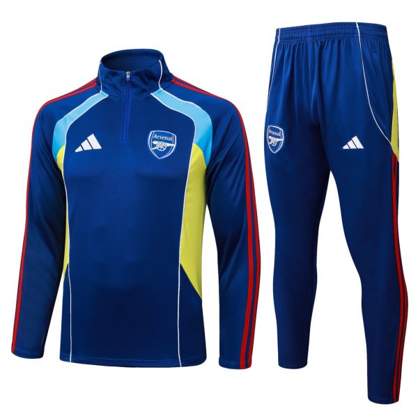 202526 Arsenal blue-yellow Long-sleeved half-pull training kit Football team kit