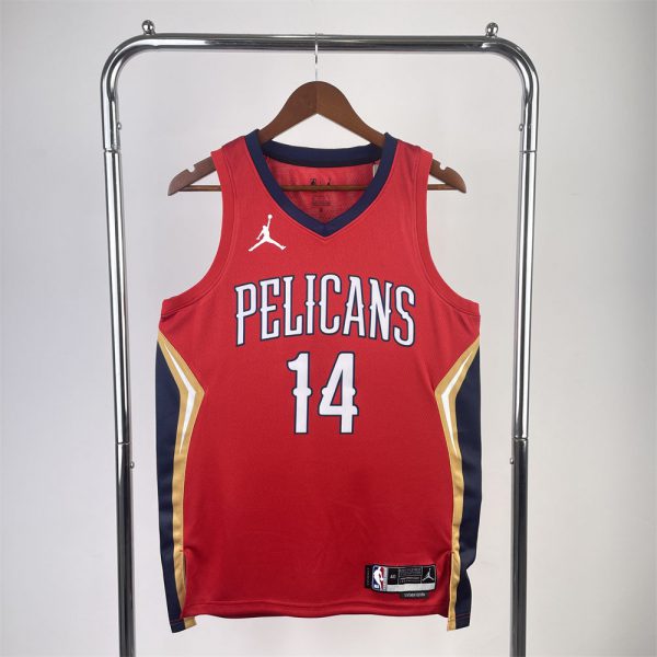 NBA New Orleans Pelicans V-Neck Dark Red jersey S-XXL