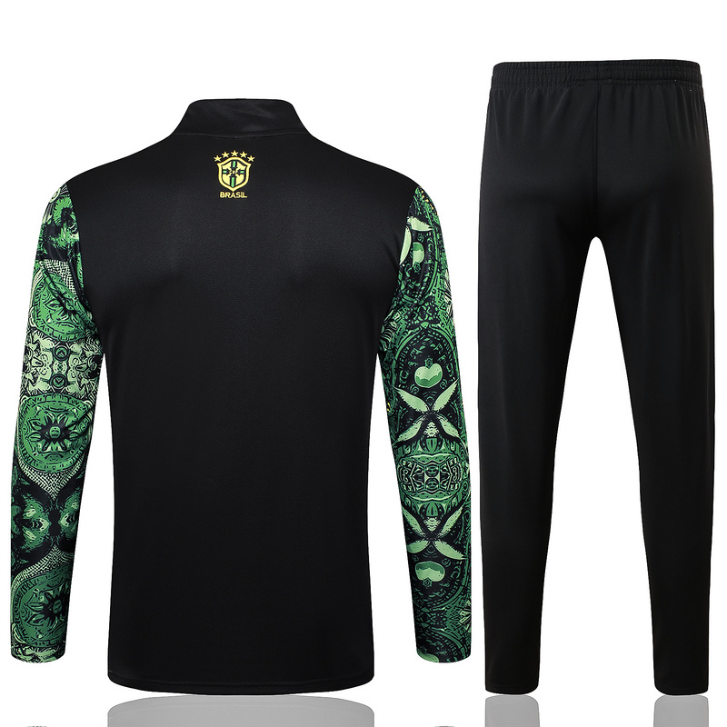 24/25 Brazil Green Long-sleeved half-pull training kit Football team kit