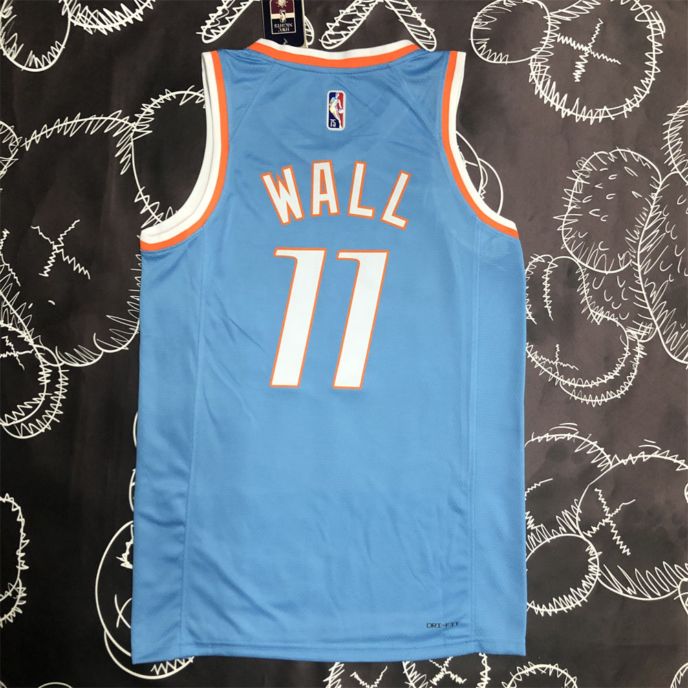 NBA Los Angeles Clippers V-Neck Blue 75th Anniversary Jersey WALL#11 S-XXL