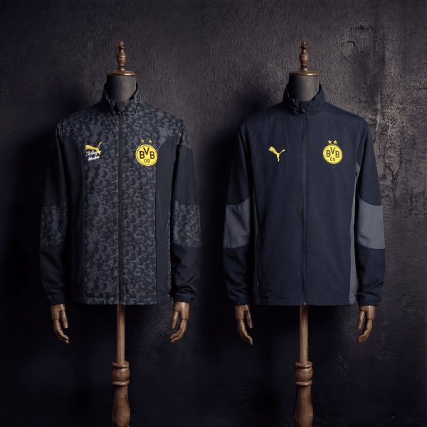 2026 Dortmund Black Reversible Jacket Windbreaker Sport Unifom