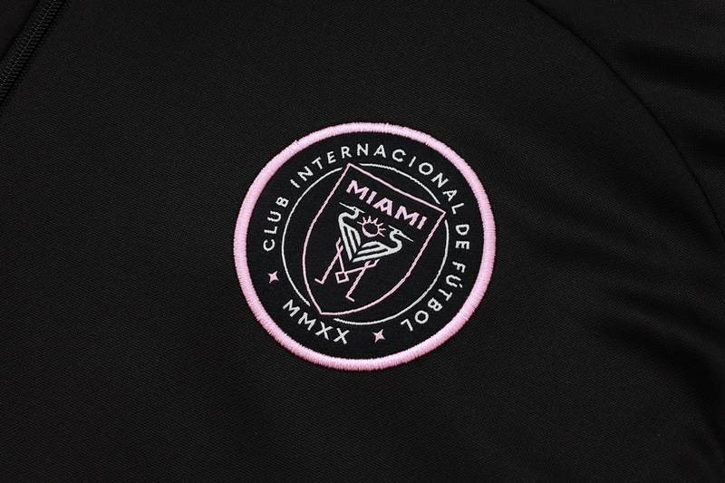 202526 Miami Black Long-sleeved half-pull training kit Football team kit