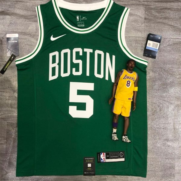 NBA Boston Celtics round neck Retro Green Jersey Garnrtt#5 S-XXL