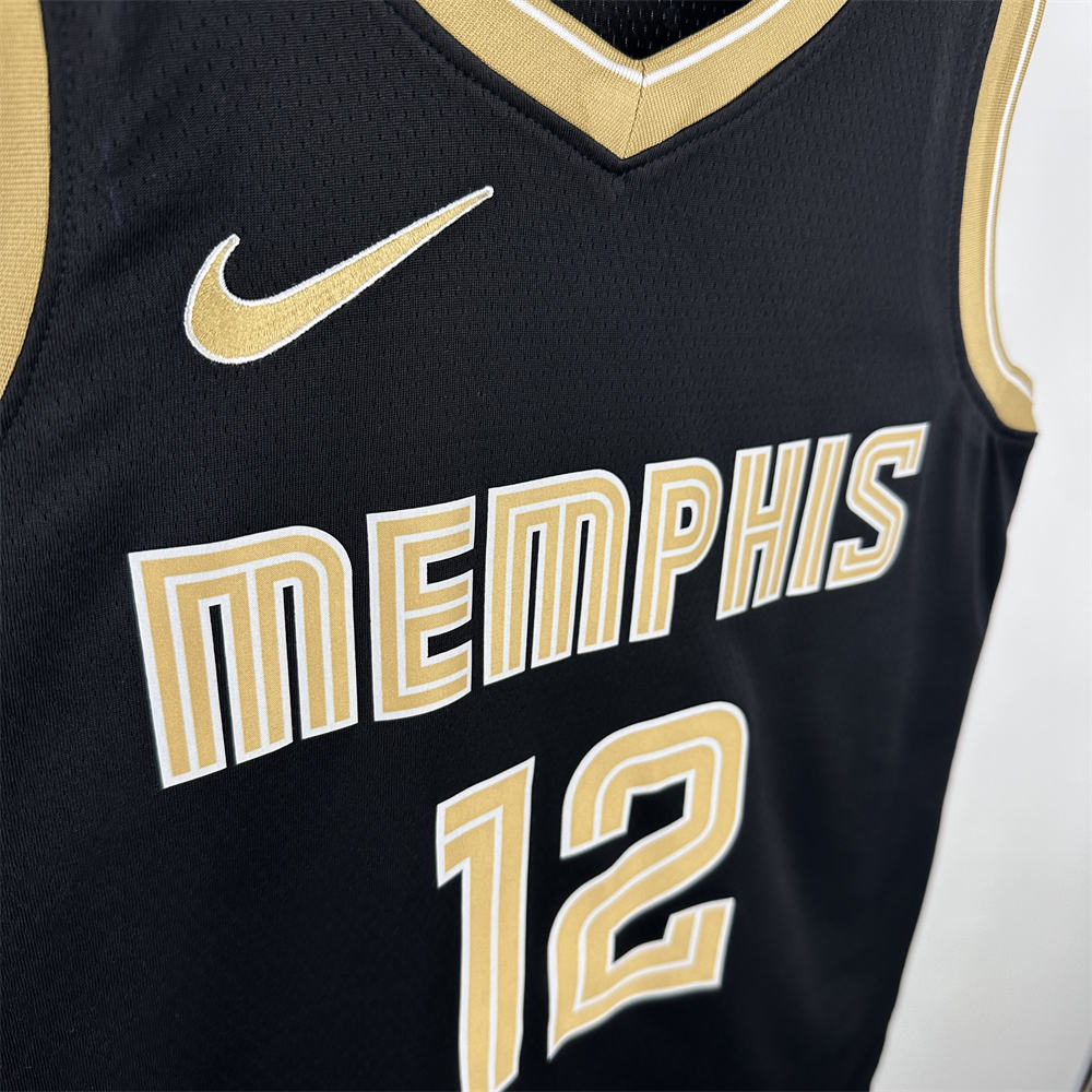 NBA Memphis Grizzies 2024 Honor Edition Black jersey MORANT#12 S-XXL