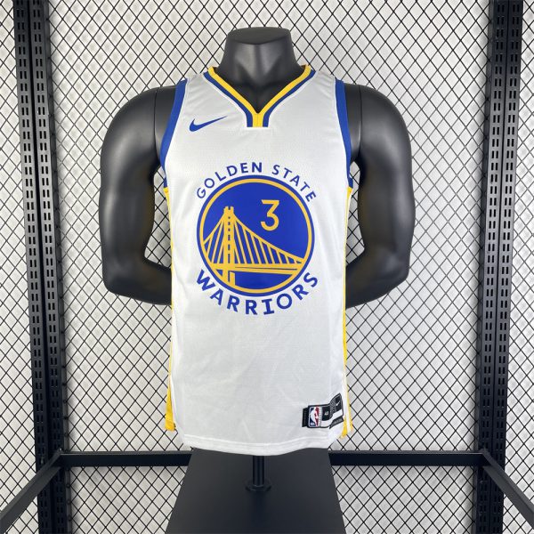 NBA Golden State Warriors 2023 V-Neck White Jersey PAUL#3 S-XXL