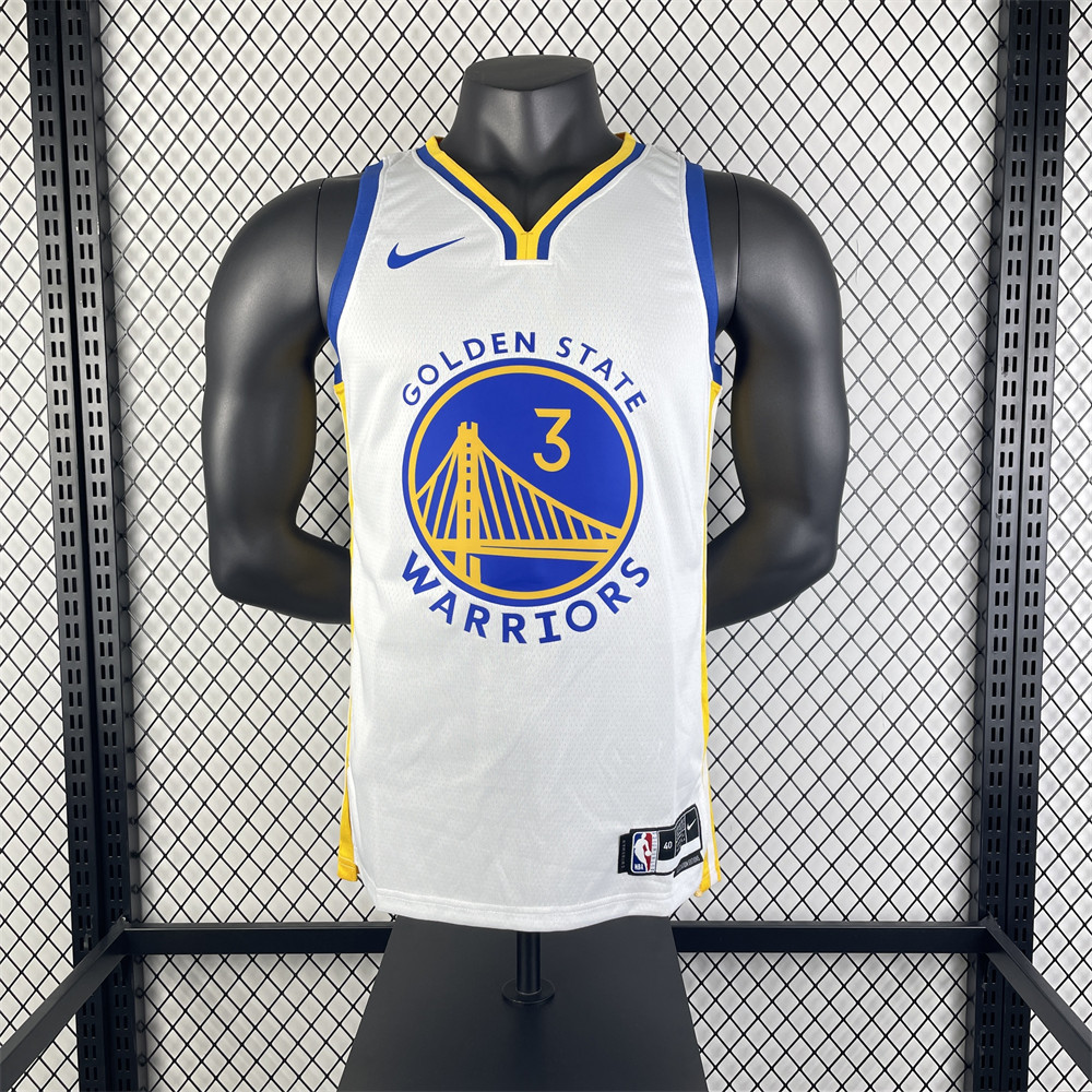 NBA Golden State Warriors 2023 V-Neck White Jersey PAUL#3 S-XXL
