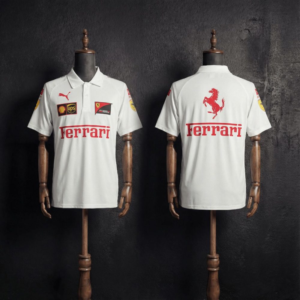F1 Racing Scuderia Ferrari 2025 White POLO