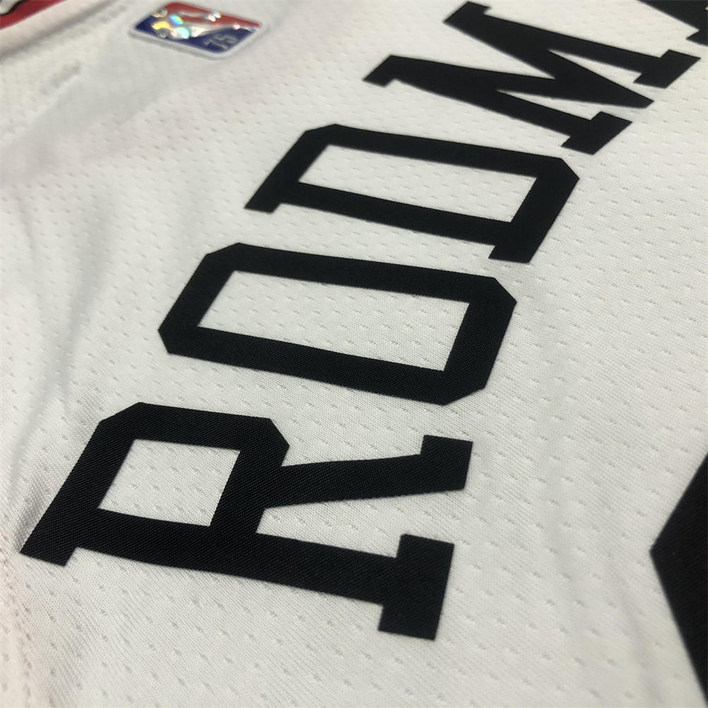 NBA Chicago Bulls Round Neck White 75th anniversaryJersey RODMAN#91 S-XXL