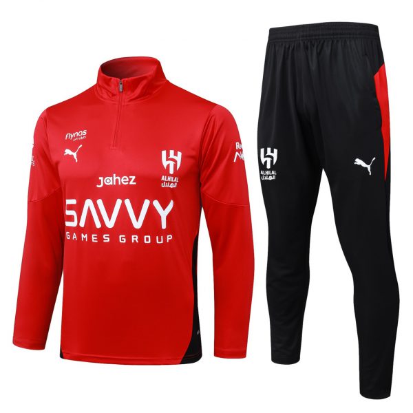 202526 AI Hilal Riyadh Red Long-sleeved half-pull training kit Football team kit