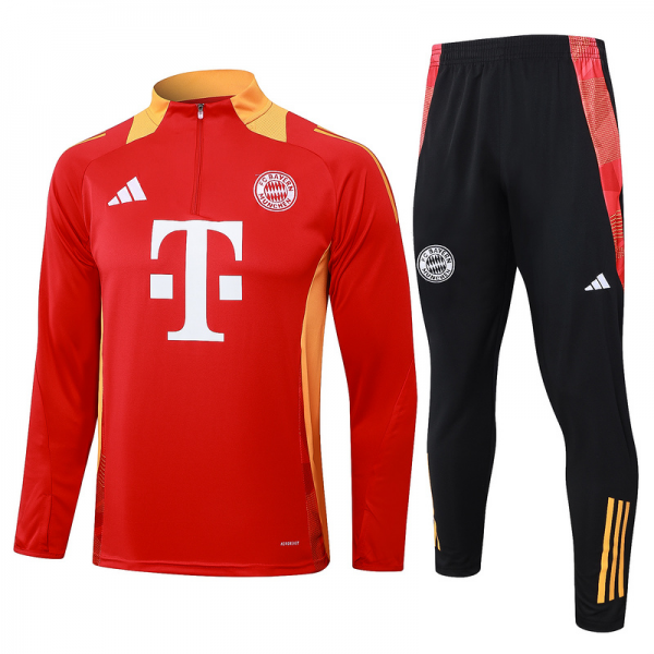 24/25 Bayern Munich Red Long-sleeved half-pull training kit Football team kit